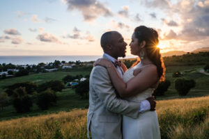 sunset wedding photos island