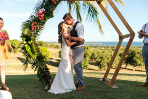 first kiss altar outdoor