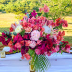 tropical centerpiece pink island flowers