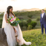 bride and groom photos island