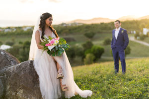 bride and groom photos island